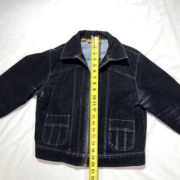 LEE Women's Sueded Finish Jacket S/M Black Distressed - Picture 6 of 9